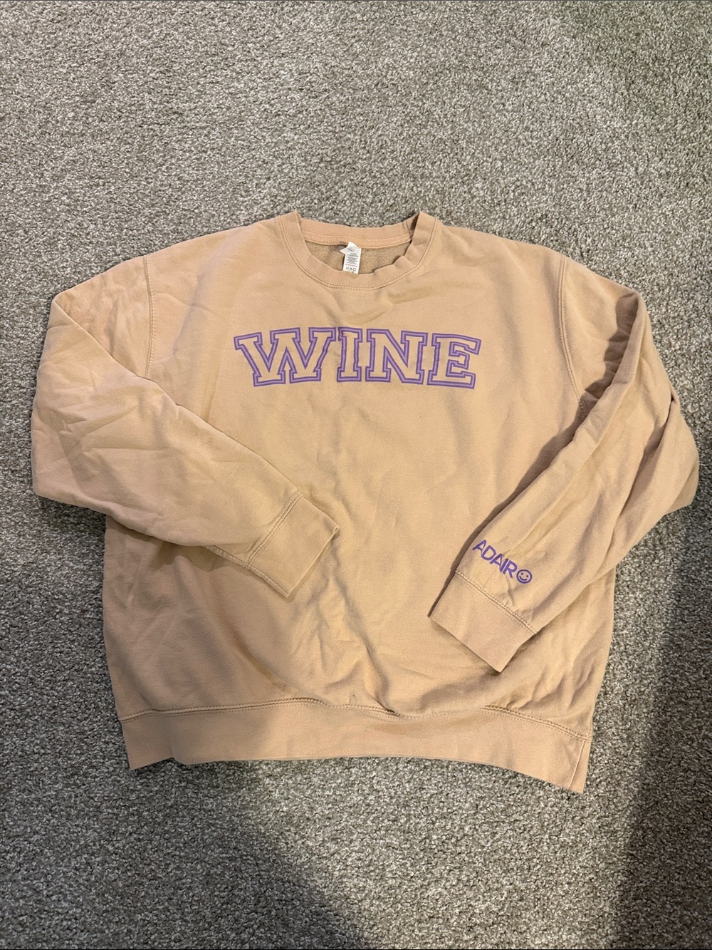 Adair Tan 'Wine' Graphic Crewneck Sweatshirt